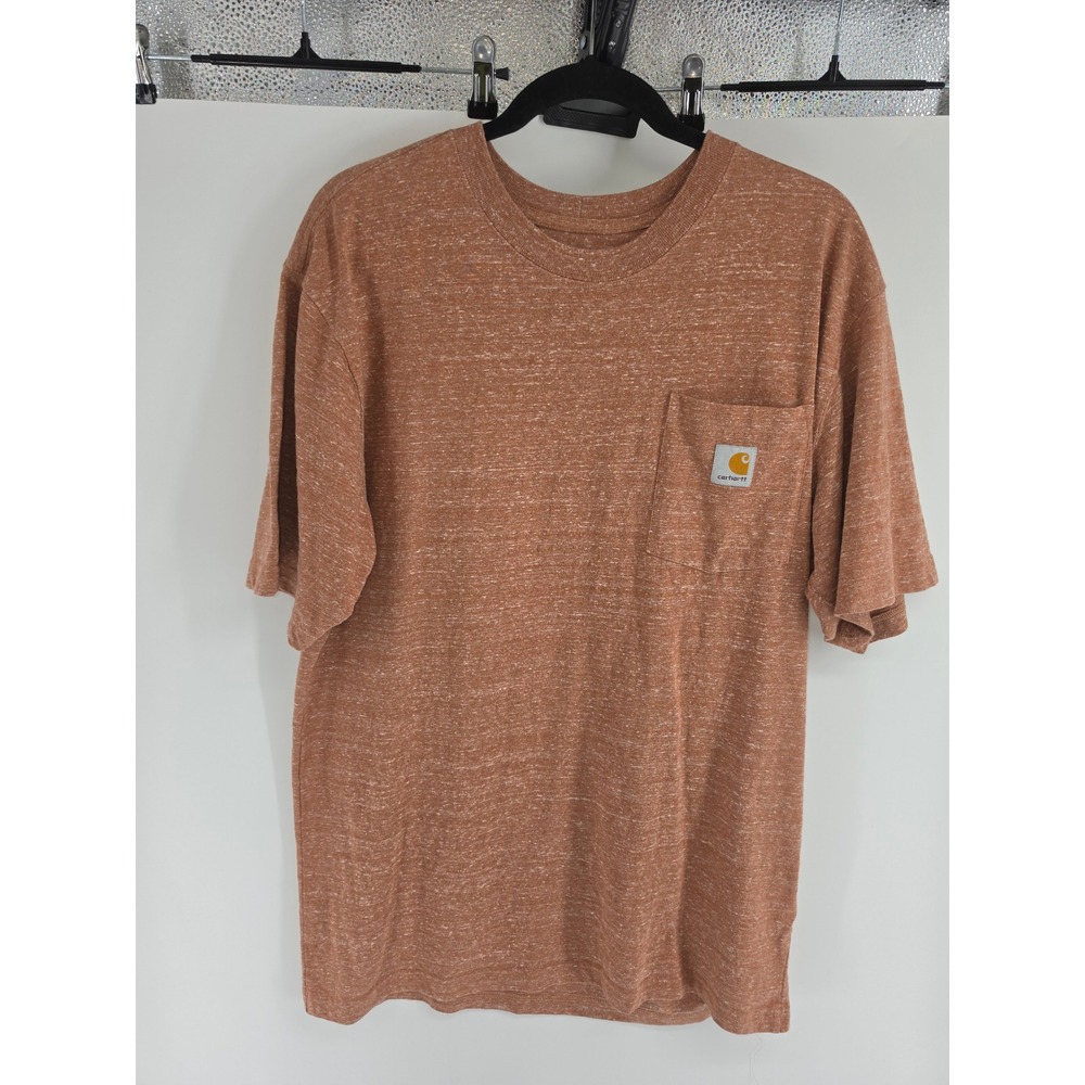 Carhartt Mens Loose Fit Pocket T-Shirt Heather Orange Brown M